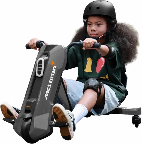Go Kart eléctrico con licencia McLaren para niños, cambio de carro de deriva de 24 V, giro de 360°, agarre giratorio continuo, máximo 6 MPH, 3