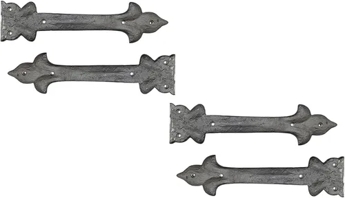 Miniatura 28 de Adonai Hardware Adonijah Bisagra falsa de aluminio para montaje frontal (6.5" x 12 Pack, Negro mate) para puertas de granero, puertas, armarios