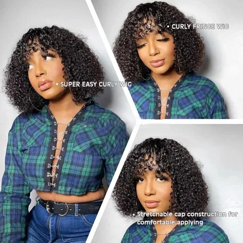 Miniatura 5 de Cabello humano brasileño Remy brasileño con flequillo de 13 x 6 pulgadas, cabello humano Remy brasileño con abuelitos, para mujeres negras, línea