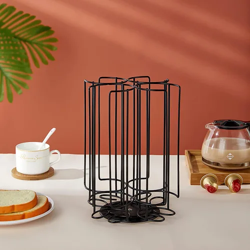 Miniatura 4 de Frcctre Soporte de cápsula de cóctel de metal, organizador de carrusel de almacenamiento, compatible con cápsulas de cóctel Bartesian, con capacidad