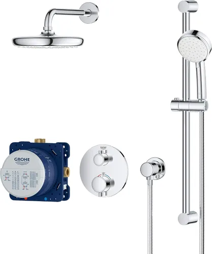 Miniatura 2 de GROHE 34745000 Grohtherm Cube - Juego de ducha con Tempesta 210, cromado Starlight Estrella Cromo Claro