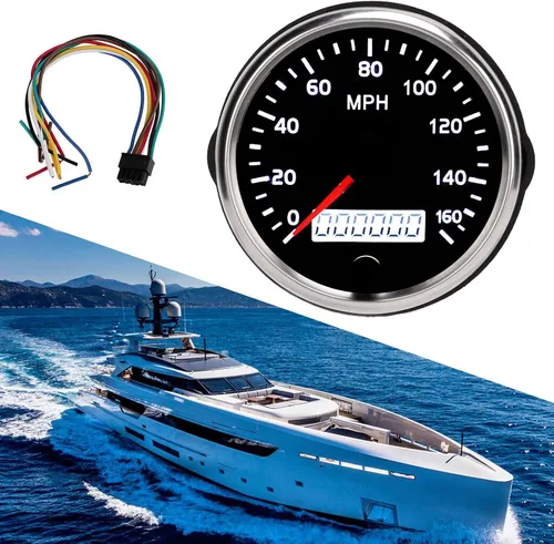 Miniatura 8 de Acouto Velocímetro de 3.346 in, 3.3 pulgadas, 12 V/24 V, velocímetro de 0 a 160 MPH, pantalla LCD con retroiluminación ámbar blanco para automóvil