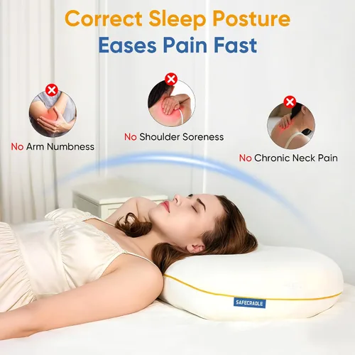 Miniatura 2 de Almohada cervical refrescante para dormir de lado, almohada cervical refrescante para dormir de lado, almohadas de espuma viscoelástica para dormir