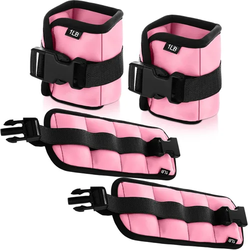 Miniatura 7 de Hollowfly 2 pares de pesas de tobillo y muñeca para ejercicios terrestres o acuáticos, puños acuáticos, bandas de fitness de aeróbicos acuáticos Azul