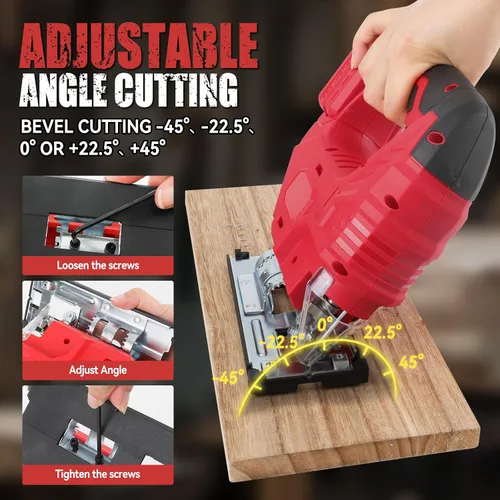 Miniatura 4 de Sierra de calar inalámbrica sin escobillas compatible con batería Milw-aukee de 18 V (solo herramienta), 5 velocidades variables de hasta 2700 RPM