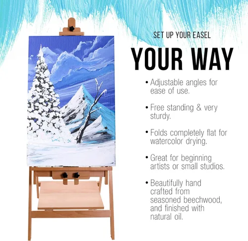 Miniatura 4 de U.S. Art Supply Caballete grande ajustable con marco en H multiusos para artistas, 88 pulgadas de alto, con capacidad para lienzo de 59 pulgadas