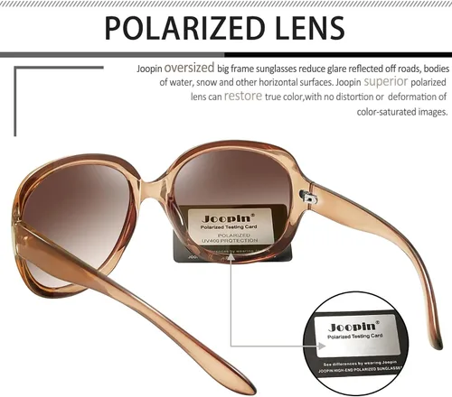Miniatura 170 de Joopin Lentes de sol de gran tamaño para mujer, polarizados, grandes, para conducción, protección UV, grandes sombras