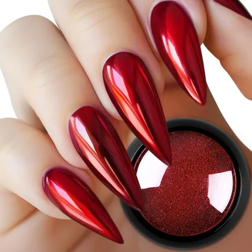 Miniatura 10 de Polvo de uñas cromado azul turquesa esmaltado efecto espejo metálico holográfico brillo polvo manicura arte pigmento accesorios para uñas de gel