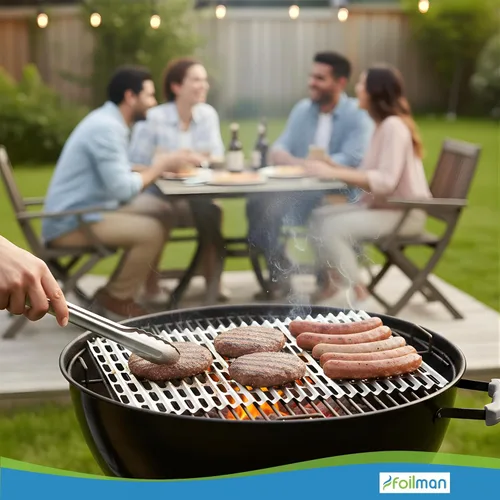 Miniatura 2 de Foilman Revestimientos de aluminio desechables de alta resistencia, hojas de cocina antiadherentes de 12 x 20 pulgadas para barbacoa, protegen