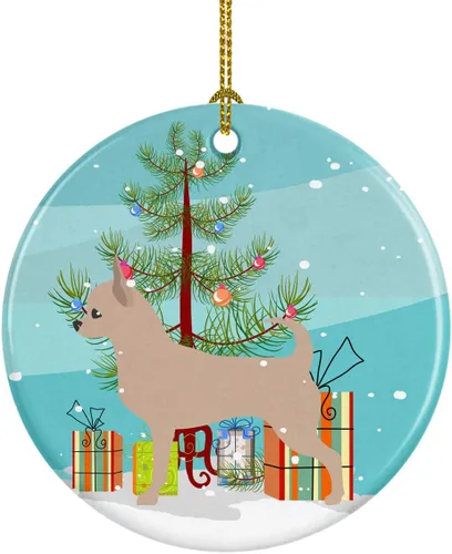Miniatura 95 de Caroline's Treasures Bulldog inglés «Merry Christmas» adorno de cerámica para árbol de Navidad, decoración colgante para el hogar, Navidad, fiestas
