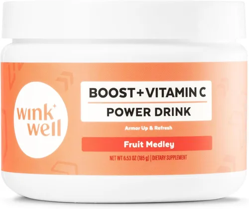 Wink Well Boost - Bebida energética en polvo de vitamina C para refuerzo inmunológico y antioxidante, contiene vitamina C 100% ácido ascórbico puro,