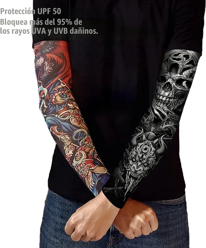 Miniatura 5 de Mangas de protección solar UV para hombres y mujeres, manga de enfriamiento de compresión deportiva UPF 50+, regalo único de manga de tatuaje