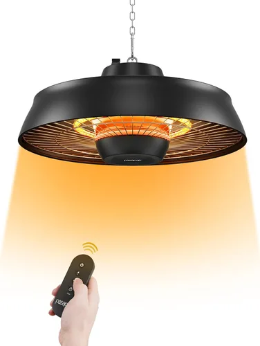 Pasapair Calentador de Patio - Calentador Colgante para Exteriores de 1500W, Calentamiento Rápido de 3S con Control Remoto - Altura Ajustable,