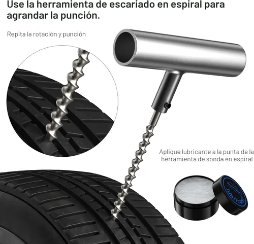 Miniatura 4 de Juego de reparación de neumáticos planos Autown con tapones, 31 piezas para reparación de pinchazos de neumáticos planos de coche, motocicleta, ATV
