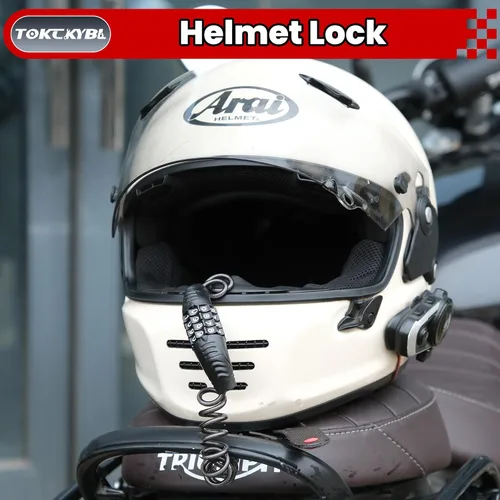 Miniatura 6 de Cerradura de motocicleta, casco antirrobo, bloqueo de freno y manillar, universal para motocicletas, cuatrimotos, motos de cross, ciclomotores, Negro