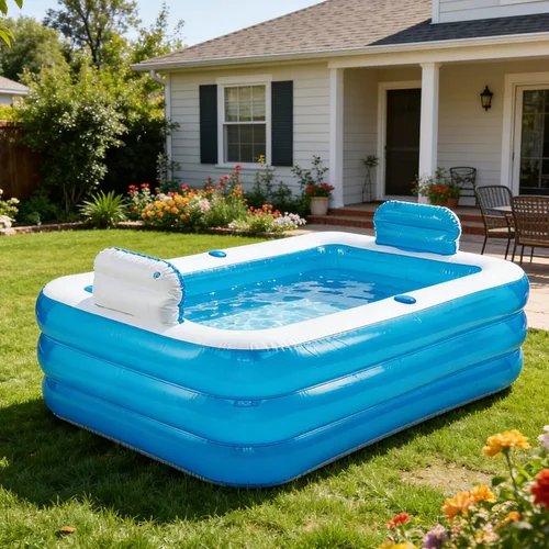 Miniatura 2 de Bañera inflable para adultos para 2 personas, bañera inflable independiente con función portátil plegable para spa para adultos, piscina plegable