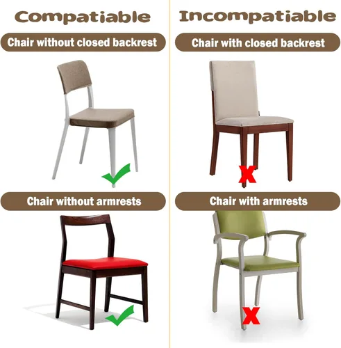 Miniatura 4 de Paquete de 2 fundas de plástico para sillas, fundas de asiento de plástico para sillas de comedor, resistentes a manchas, agua y gatitos, protector