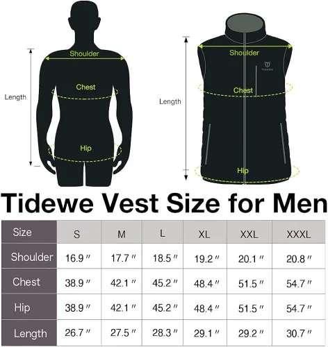 Miniatura 6 de TIDEWE Chaleco térmico para hombre con batería chaleco ligero para cazasenderismo
