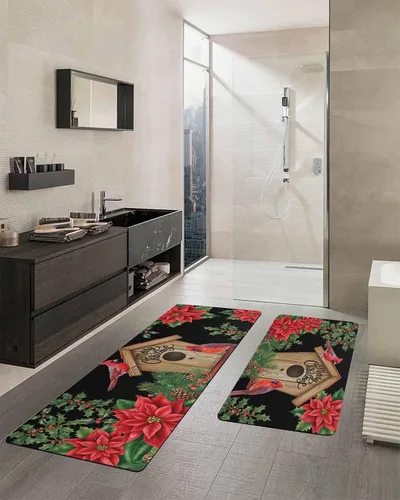 Miniatura 2 de Tapete de baño de Navidad para bañera, antideslizante, de secado rápido y absorbente, tierra de diatomeas, fregadero, dormitorio, cocina, tapete