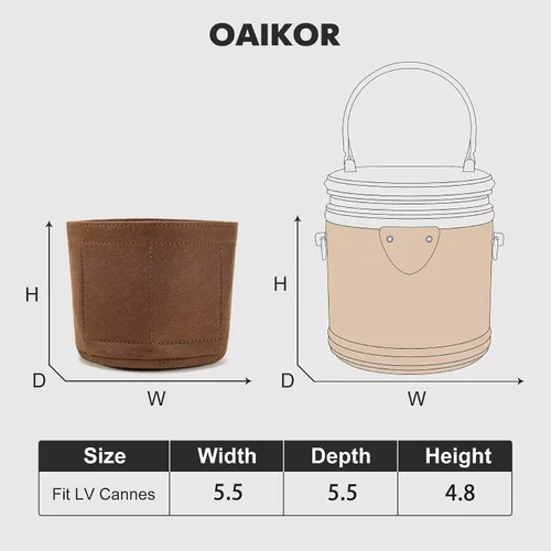 Miniatura 2 de Organizador de fieltro para bolsos, organizador de bolsa con múltiples bolsillos, organizador de bolsas para bolsa LV Cannes (fieltro marrón)