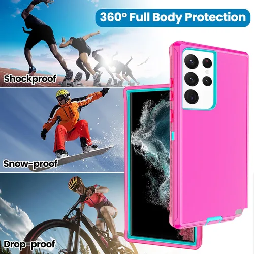 Miniatura 6 de Funda para Samsung Galaxy S22 Ultra con 2 protectores de pantalla, cuerpo completo, resistente, a prueba de golpes, a prueba de caídas, funda