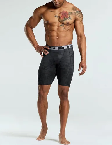Miniatura 7 de TSLA - Pantalones cortos deportivos de compresión para hombre, en paquete de 1 o 3unidades, mallas para correr de rendimiento deportivo, frescas
