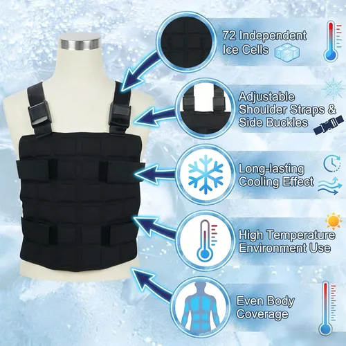 Miniatura 6 de Ice Cooling Vest Neck Cooler for Hot Weather, Reusable Ice Pack Vest with Adjustable Straps, Cold Ice Jacket for Men & Women