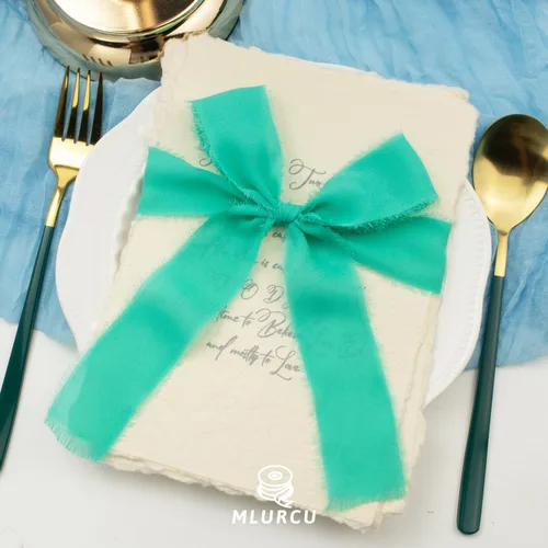 Miniatura 6 de Cinta de gasa verde aguamarina de 1.5 pulgadas x 40 yardas, color azul turquesa, perfecta para envolver regalos, invitaciones de boda y manualidades