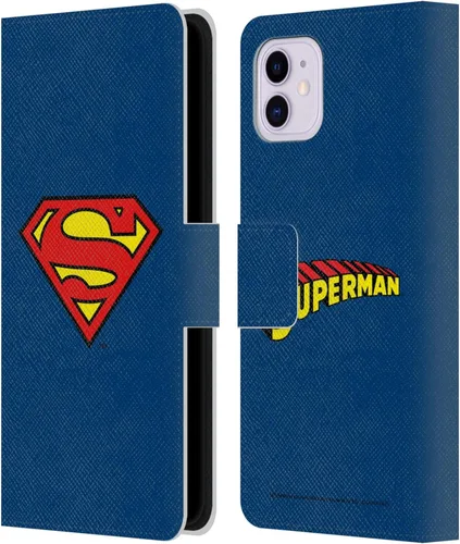 Miniatura 32 de Head Case Designs Funda de piel con licencia oficial de Superman DC Comics con logotipos negros y rojos compatible con Apple iPhone 11