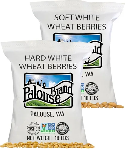 Miniatura 17 de Marca Palouse Certificada Libre de Residuos de Glifosato Grano de Trigo Duro Blanco 15 Libras Paquete de 3 Cultivado por una Familia