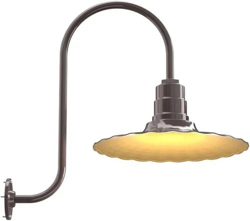 Miniatura 65 de Steel Lighting Co. Highland Park - Luz de granero Montada en la pared al aire libre Onda radial de 16 pulgadas Brazo recto de 11 pulgadas