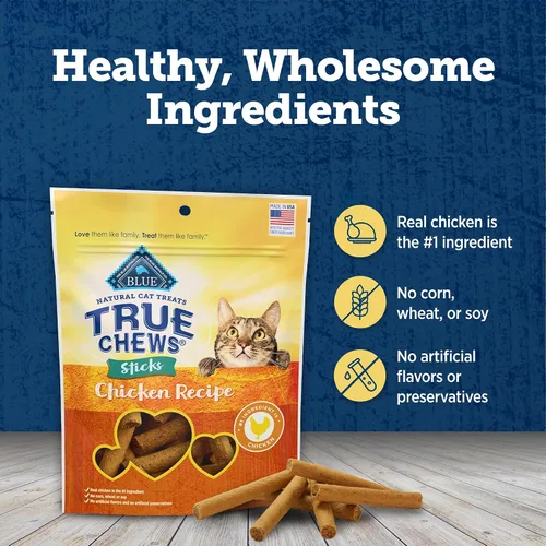 Miniatura 7 de Blue Buffalo True Chews Sticks - Golosinas naturales para gatos, receta de pollo, golosinas carnosas y saladas fabricadas en los Estados Unidos