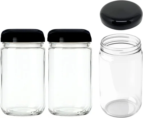 Miniatura 10 de JARMING COLLECTIONS Tarro de almacenamiento de vidrio de boca extra ancha de 32 onzas con tapa de plástico sin BPA – Tarro Mason hermético