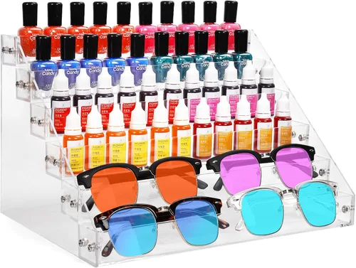 Miniatura 8 de Estante organizador de esmalte de uñas de 6 niveles, soporte acrílico para pintura de uñas, tinta de tatuaje, aceite esencial, almacenamiento