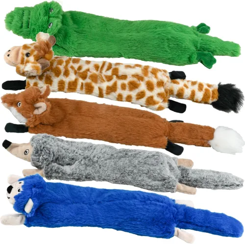 Miniatura 15 de SHARLOVY Paquete de 5 juguetes chirriantes para perros, juguetes de peluche de burbujas para dentición para cachorros, juguetes para perros
