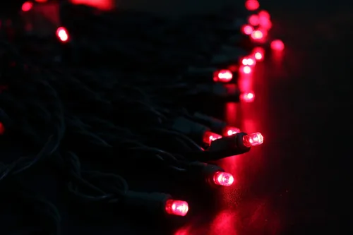 Miniatura 9 de Luces LED de Navidad, 50 unidades, luz LED de Navidad sin costuras para exteriores e interiores, grado de iluminación comercial, luz roja, cable