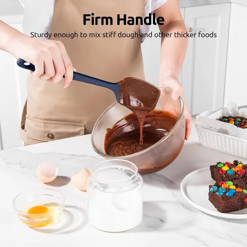 Miniatura 5 de U-Taste Juego de espátulas de cuchara de silicona, 600ºF de alta resistencia al calor, raspador de goma flexible de grado alimenticio, mezcla