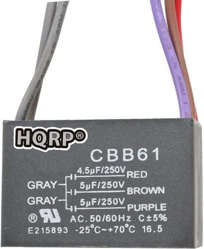 Miniatura 3 de HQRP Condensador de ventilador de techo CBB61 1uf+2uf de 3 cables listado UL