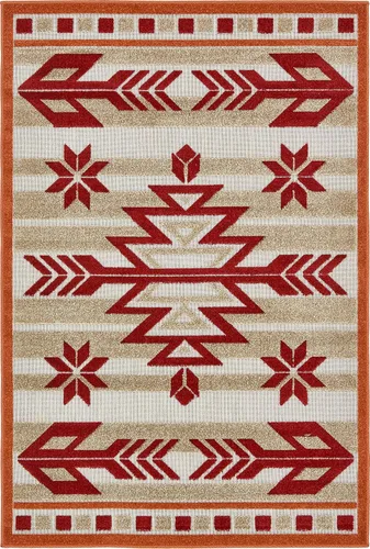 Miniatura 5 de Unique Loom Outdoor Modern Collection - Alfombra de área - Albuquerque (2' x 3' 1" Rectángulo Beige/Marrón)