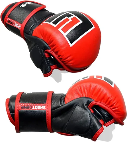 Combat Corner Guantes de cuero puro Elite Spar MMA para hombres y mujeres, guantes de entrenamiento de boxeo, Muay Thai, MMA Sparring