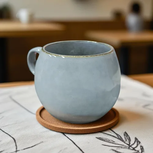 Miniatura 6 de Taza de café grande de cerámica de 16 onzas, sin plomo, redonda, con asa, taza de té vintage para oficina en casa, apta para microondas y Azul
