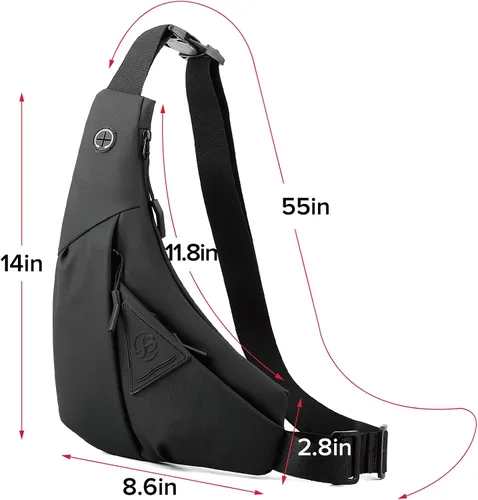Miniatura 3 de Maymooner Bolso bandolera pequeño para hombres y mujeres, ligero, antirrobo, una correa, bolso casual para el pecho, mochila delgada