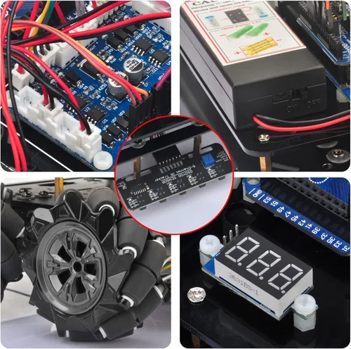 Miniatura 5 de OSOYOO Kit robótico de ruedas mecánicas omnidireccionales para Arduino Mega2560 Chasis de metal Motor DC DIY STEM Control remoto educativo mecánico