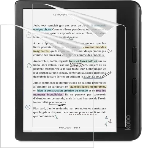 MoKo Paquete de 2 protectores de pantalla mate para Kobo Libra Color 7 pulgadas 2024/Kobo Libra 2 E-Reader 7 pulgadas 2021, protector de pantalla