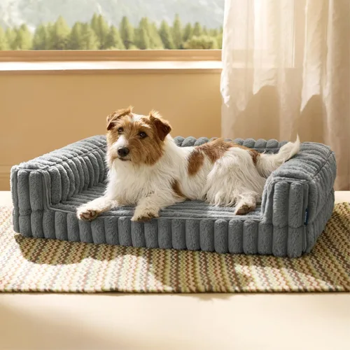 Miniatura 21 de Bedsure - Cama ortopédica para perros medianos, camas impermeables de espuma viscoelástica medianas con lados, sofá de espuma de nido de abeja