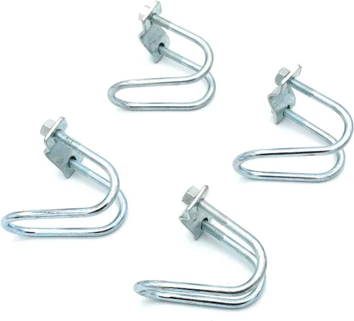4 clips de tubo de acero galvanizado, hebilla de tubo cruzado, diámetro máximo del tubo de 1.3 pulgadas, tarjeta de 1.3 pulgadas, tubo de acero de