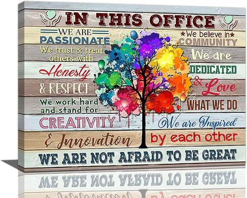 At In This Office - Arte de pared inspirador para oficina, citas motivacionales, imágenes, lienzo, arte de pared con texto en inglés, We Are A Team,