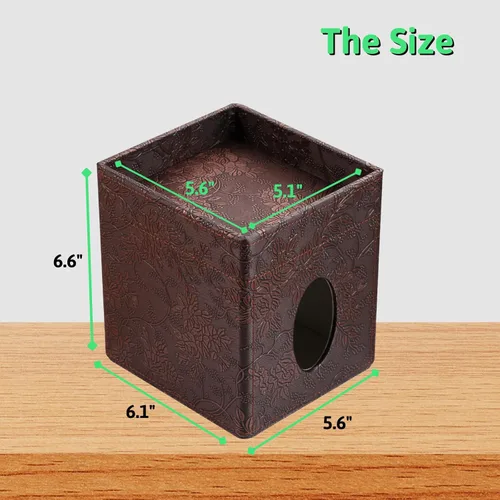 Miniatura 6 de Funda para caja de pañuelos, soporte cuadrado de piel sintética con bandeja de almacenamiento superior para baño/encimera/mesita de noche/mesa