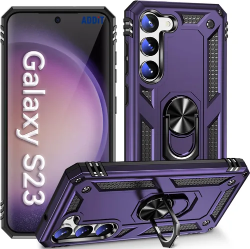 Miniatura 14 de ADDIT Funda S23 para Samsung Galaxy S23 de 6.1 pulgadas, con anillo de soporte, soporte ajustable, grado militar, protección resistente, a prueba