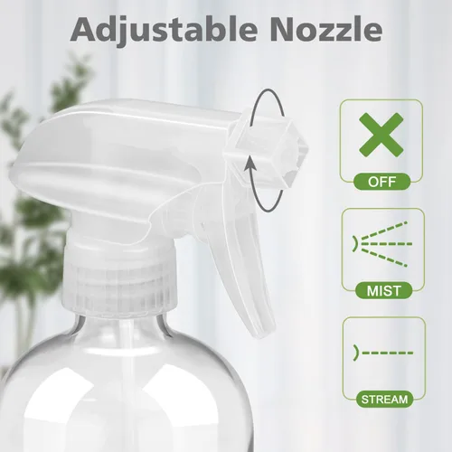 Miniatura 2 de Rionisor Botellas de Spray de Vidrio con Protección de Funda de Silicona, Recipientes Vacíos Recargables de 16 oz, Botellas de Spray Reutilizables